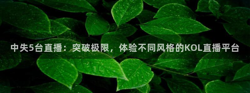 绿茵足球吧：中失5台直播：突破极限，体验不同风格的KOL直播平台